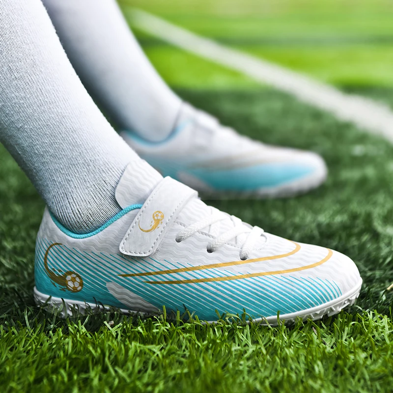 Chaussures de football professionnelles respirantes coordonnantes pour enfants, chaussures de sport d'entraînement, chaussures de football en plein air, nouveauté, 2024