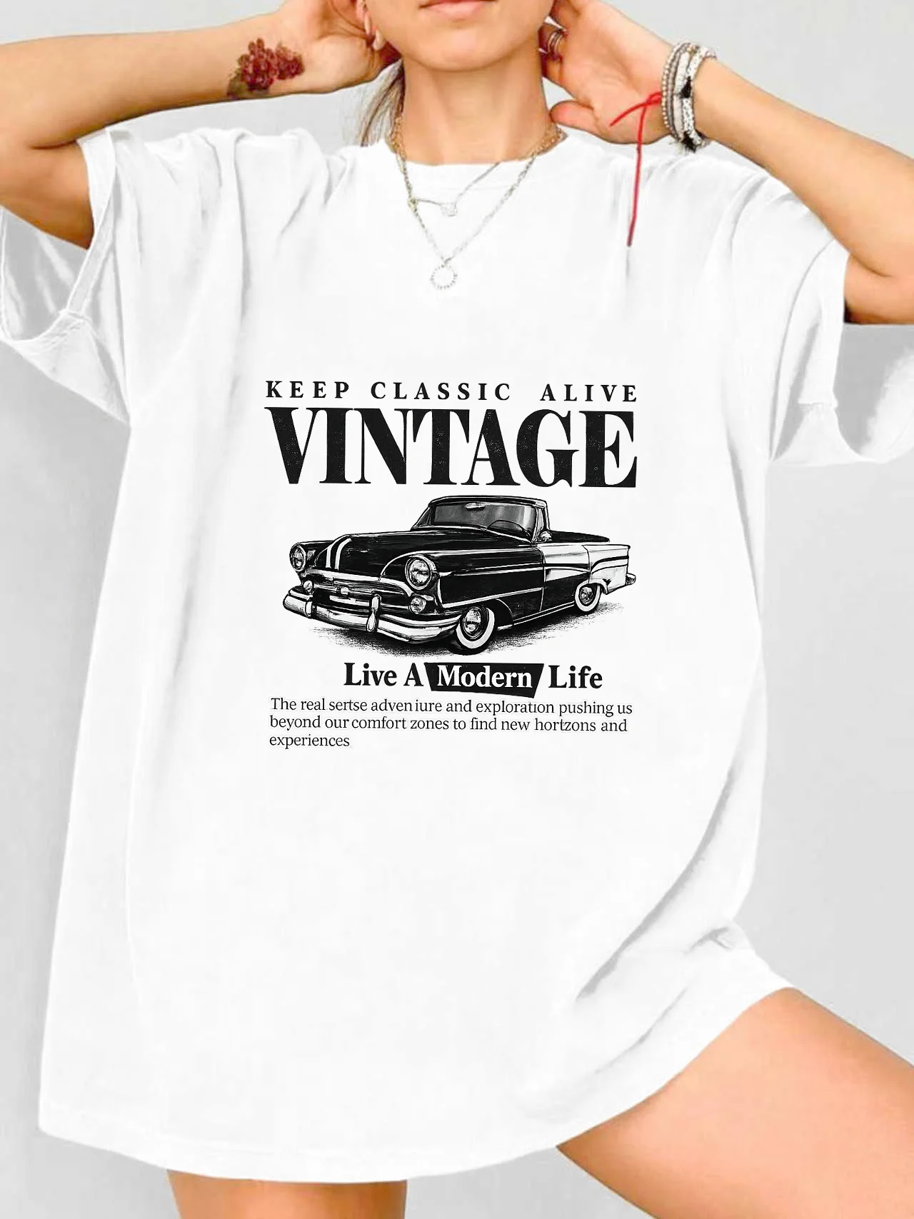 

【WDS0085】Женская футболка больших размеров с круглым вырезом, короткими рукавами, эластичными полурукавами и модными принтами.