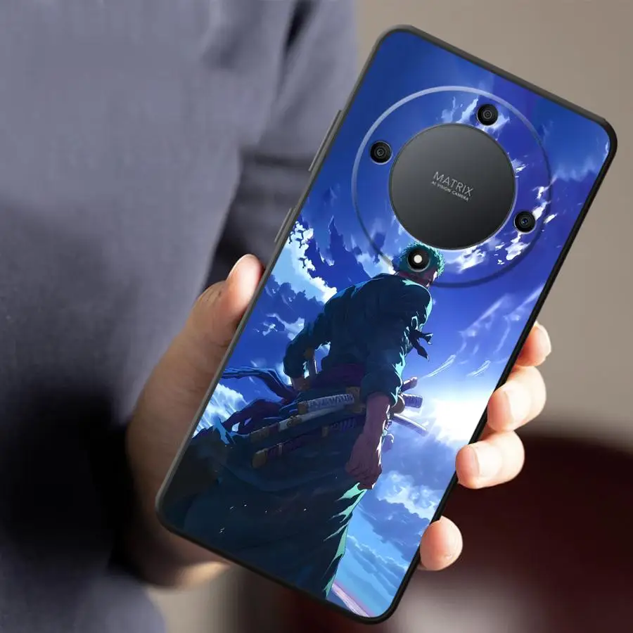 Case for Honor X5b 90 X8 70 X9a Magic5Lite X7 200 400 Lite 8X X6 Black Soft Phone Cover One Piece Sky Luffy