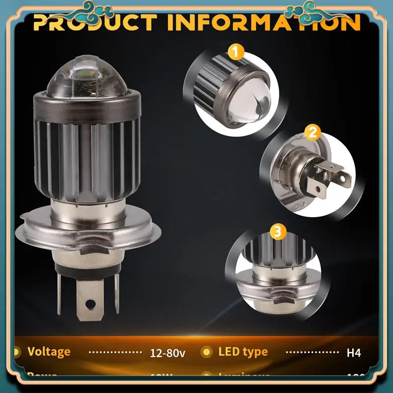 Latest H4 LED Spotlight Small Light Bulb LED Motorcycle Modified Headlight Integrated Two-Color Headlight Accessories