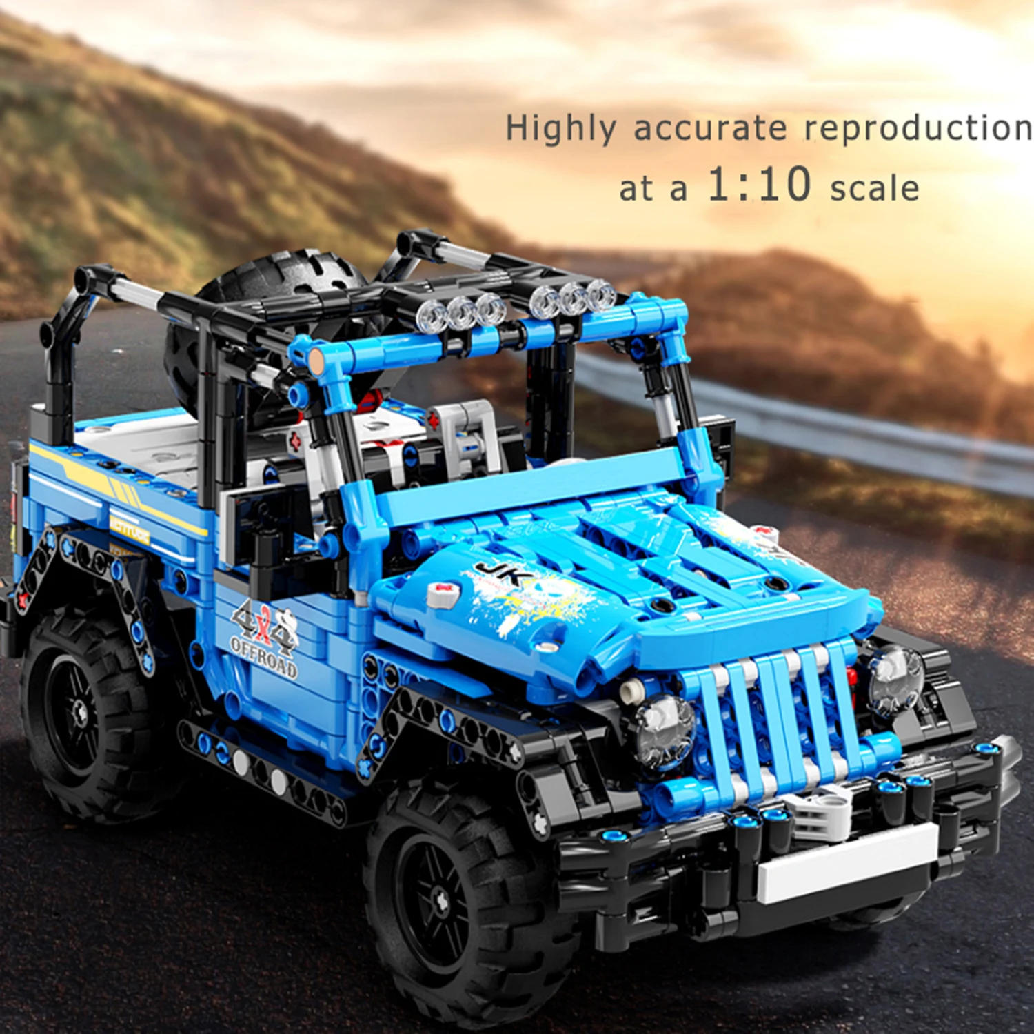 

876 шт. синий внедорожник, строительные блоки, игрушки, модель внедорожника, сборка головоломки, кирпичи, наборы игрушек для детей, орнамент, подарки