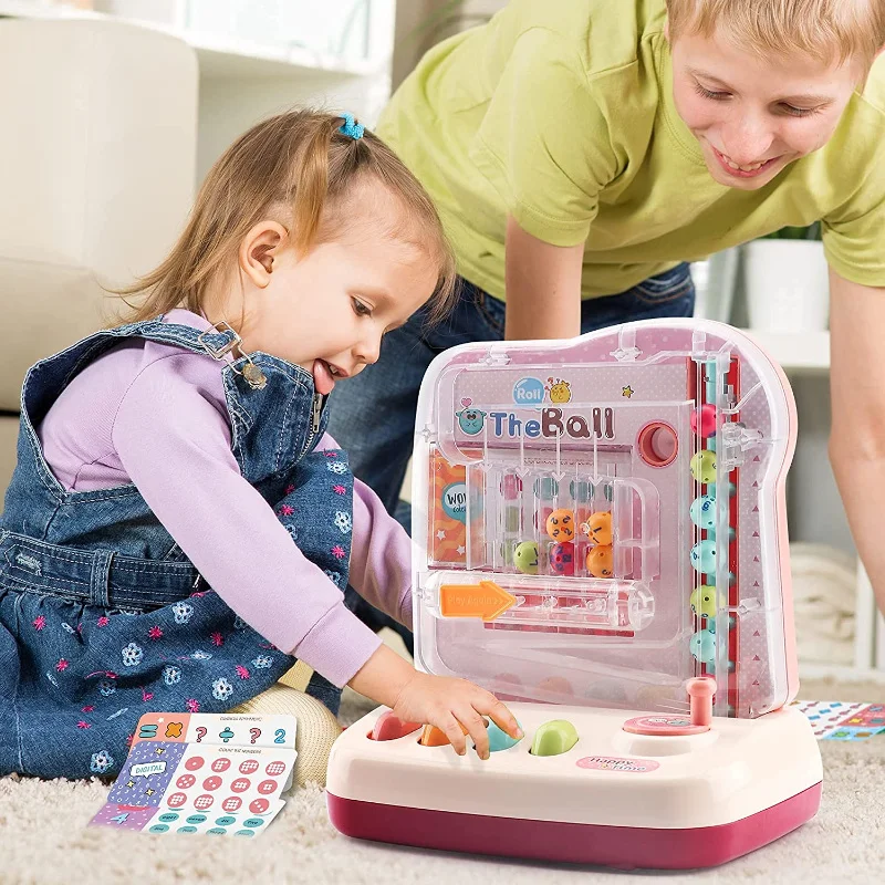 Kids Montessori Math Toys Rolling Ball Track Game Machine With Card Baby Activity Board Games Learning Educational Toy Gift