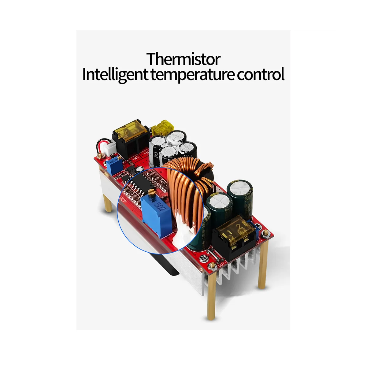 

1500W DC-DC Booster Module 30A Adjustable Constant Voltage and Current Electric Vehicle Power Board+Fan 12-48V to 24-72V