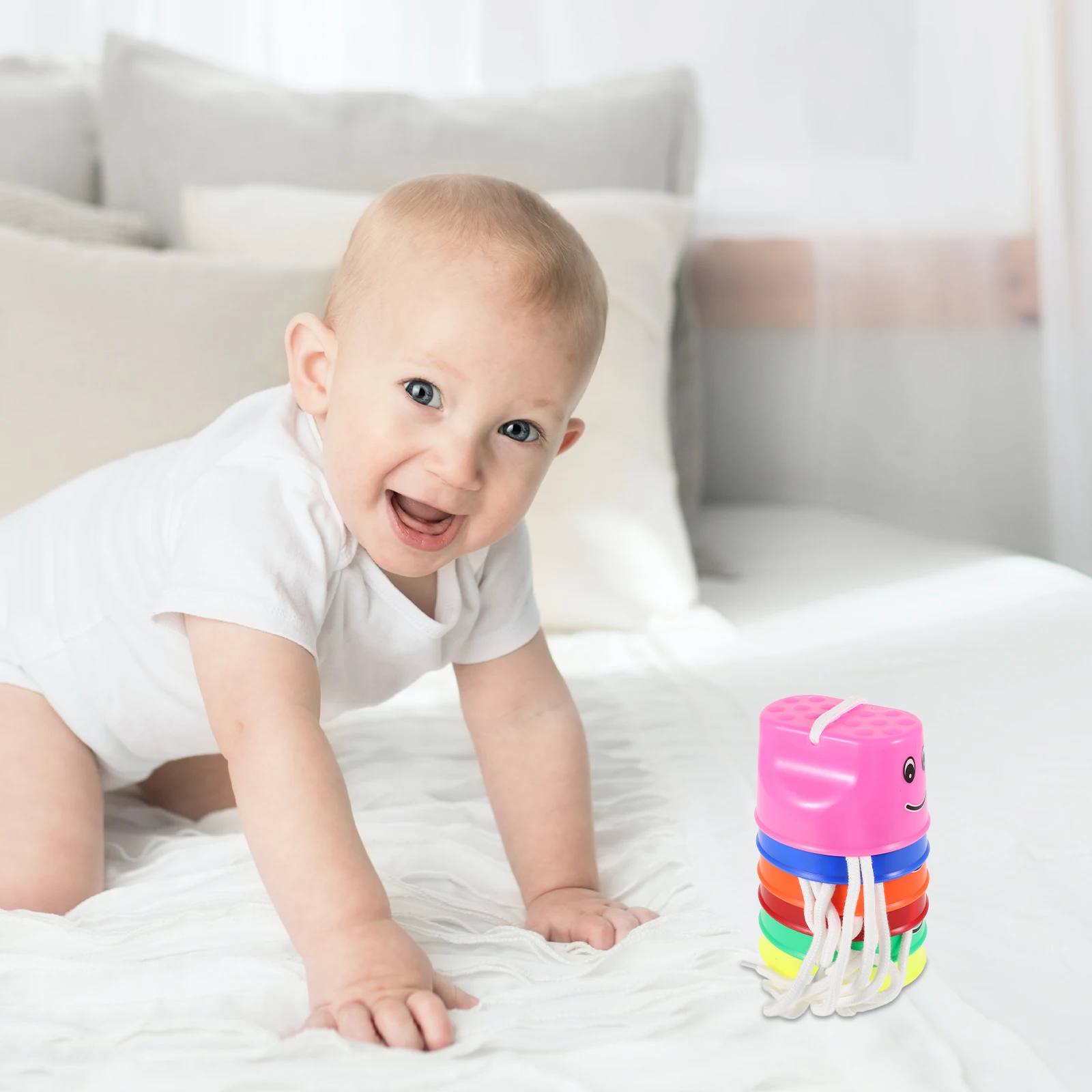 ของเล่นเดินไม้ต่อขา 6 ชิ้น สำหรับเด็กเล็ก ทำจากพลาสติก เสริมสร้างสมดุลและพัฒนาทักษะการเคลื่อนไหว