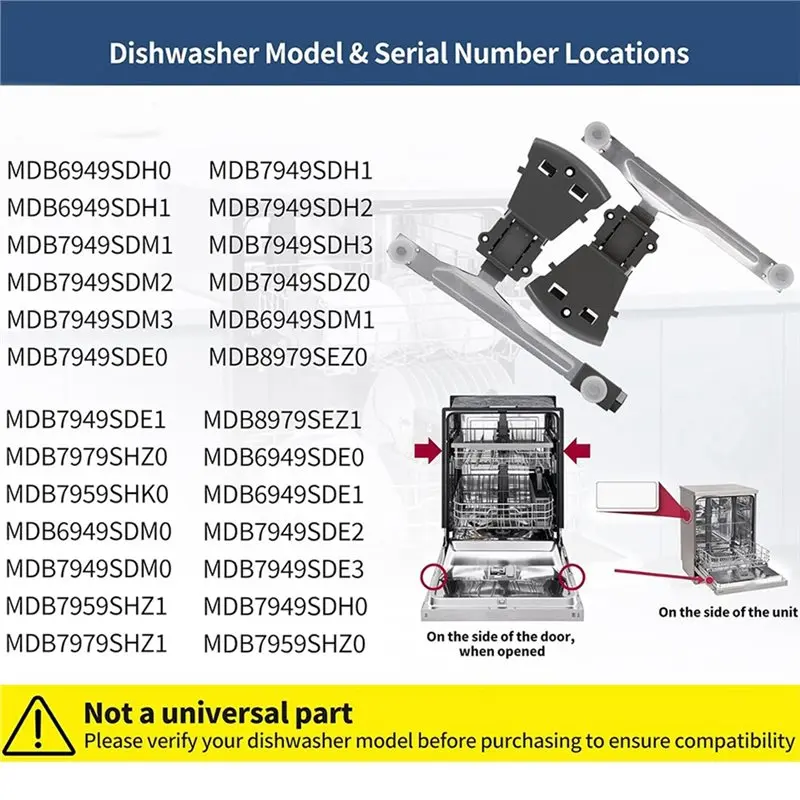 B06B-WPW10609578 WPW10609579 Dishwasher Rack Adjusters For Whirlpool Maytag Dishwasher Rack Adjuster Right Left Side Parts - view 5