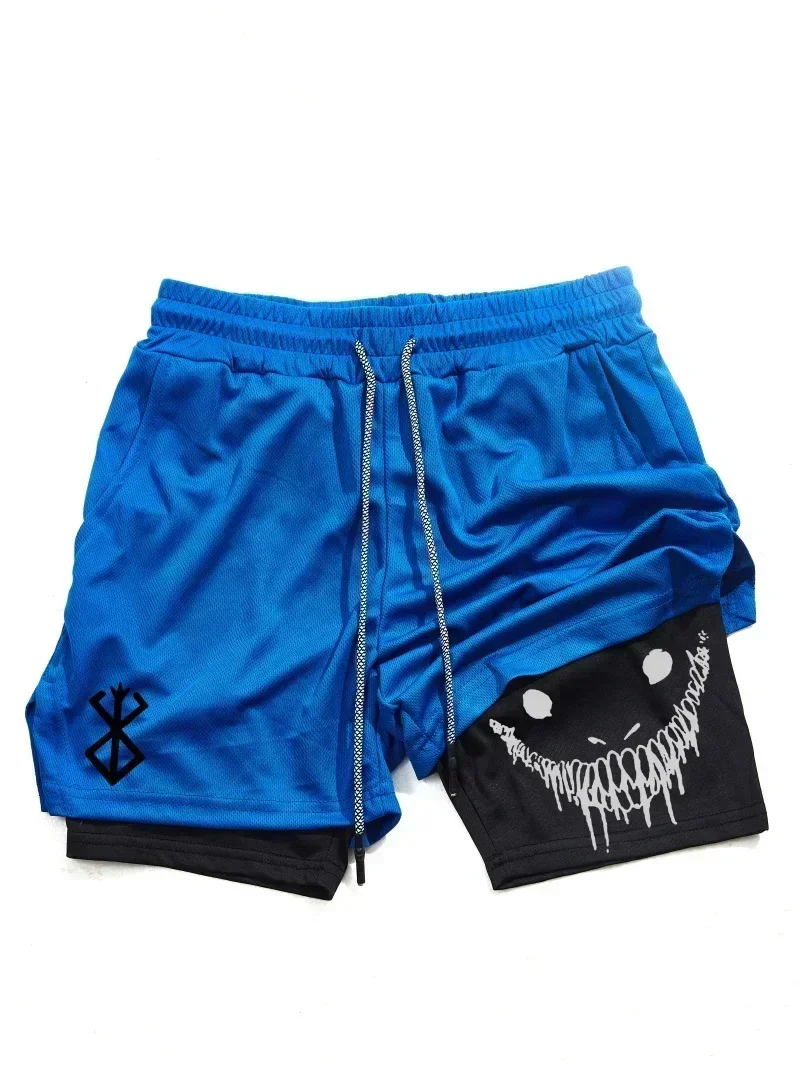 Berserk- Men\'s 2-in-1 sports shorts running quick drying shorts gym and fitness training double layered Training shorts