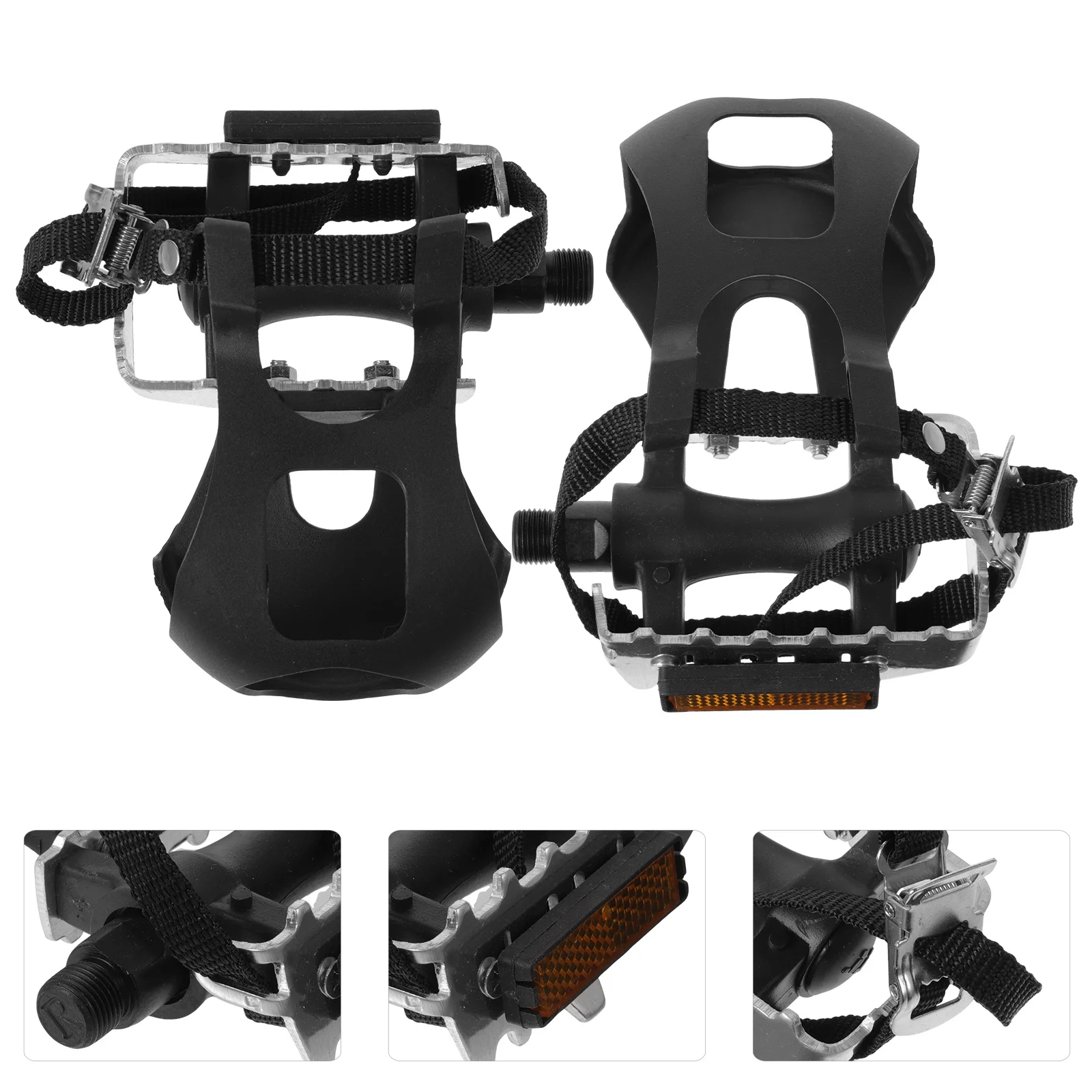 1Pair Mountain Bike Pedals Durable Nonskid Lightweight Large Stepping Area for Kids Bicycles Bike Pedal Toe Cages