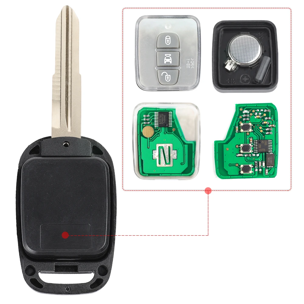 DIYKEY Chiave telecomando a 3 pulsanti per Chevrolet/Holden 5 7 Captiva 2008 2009 2010 2012 2013 FCC: OKA-150T / OKA-151T