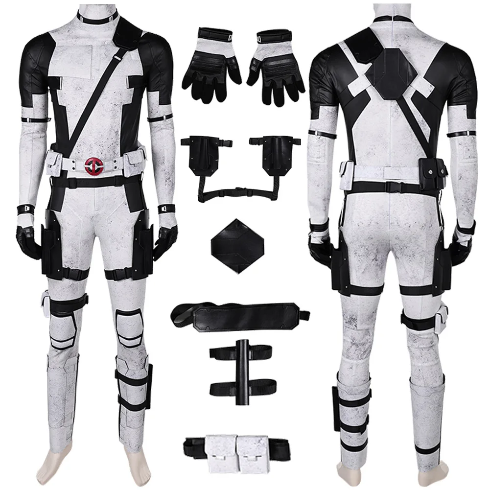 Fancy Wilson Cosplay Gray White Battle Suits For Men 2024 Movie Dead Cosplay Pool Costume Disguise Man Roleplay Fantasia Outfit