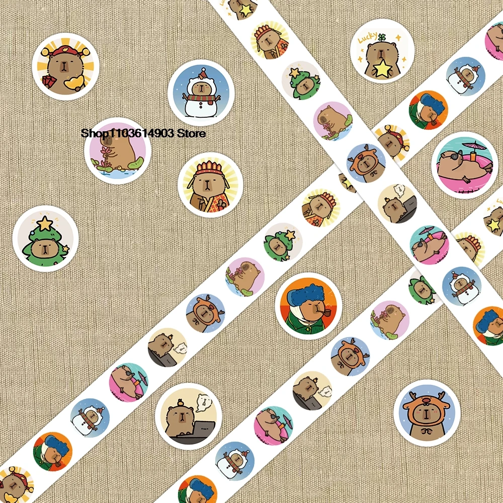 500pcs/roll Cartoon Cute capybara stickers room decor wall art Wedding venue decoration school teacher supplies reward stickers