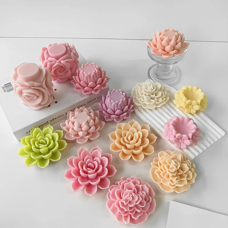 

Rose Pillar Silicone Candle Mold Valentine's Day Flower Pillar Molds Candle Making Supplies