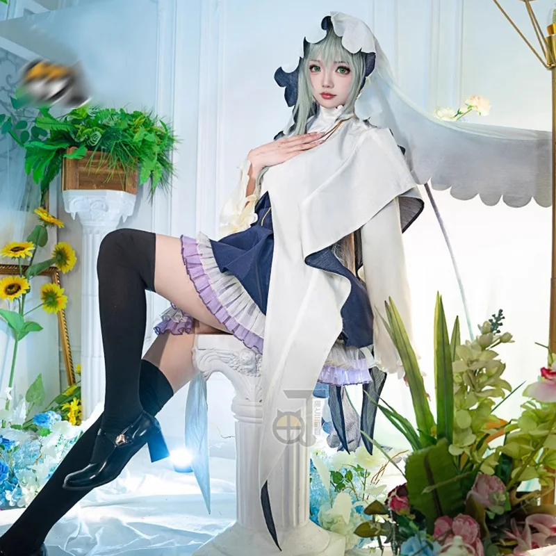 Weißer heiliger und schwarzer priester cos cecilia cosplay schönes lolita kleid kostüm weibliches anime heilige outfit a