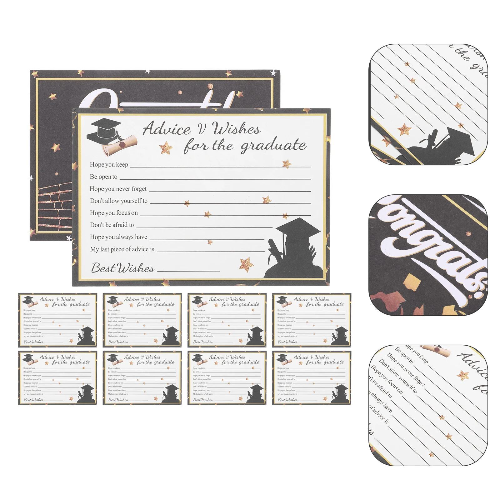 

10pcs Congrats Creative Graduation Celebrating School Presents For Graduates Decorative Paper Greeting Lightweight Portable