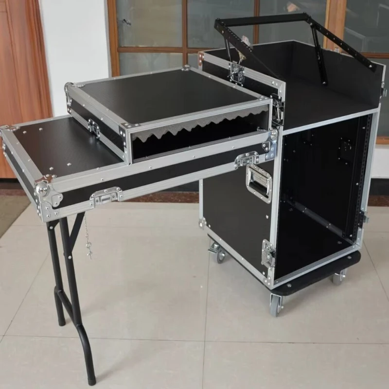 

Aluminum Flight case Amp Rack Dj case with Drawer Table Wheels for Audio Equipment