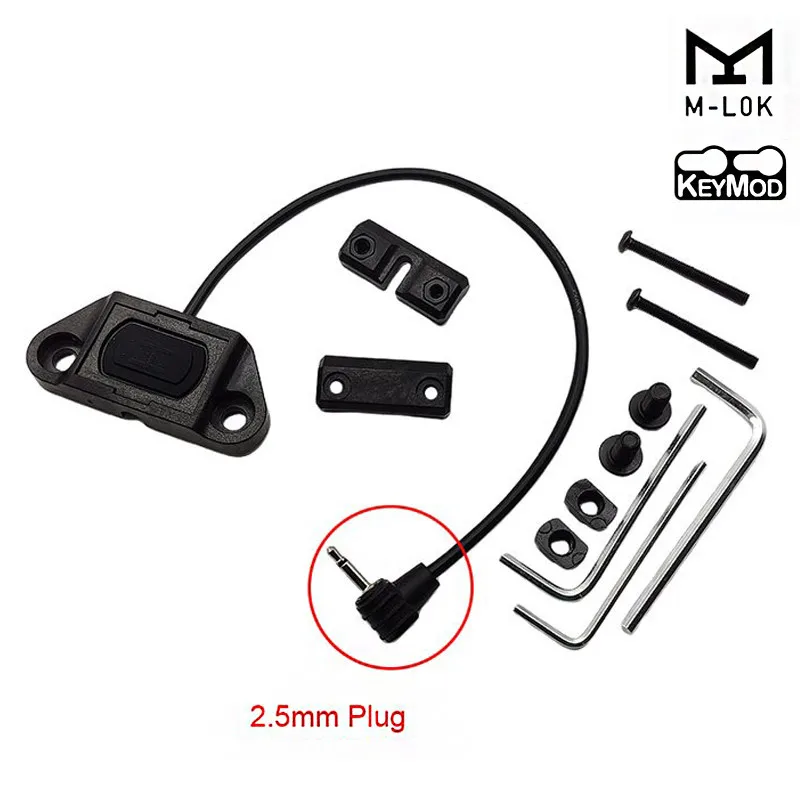 Element Airsoft ModButton Pressure Remote Switch Mlok Keymod 20mm Picatinny Rail for SF M300 M600 DBAL-A2 PEQ15 2.5mm 3.5mm Plug