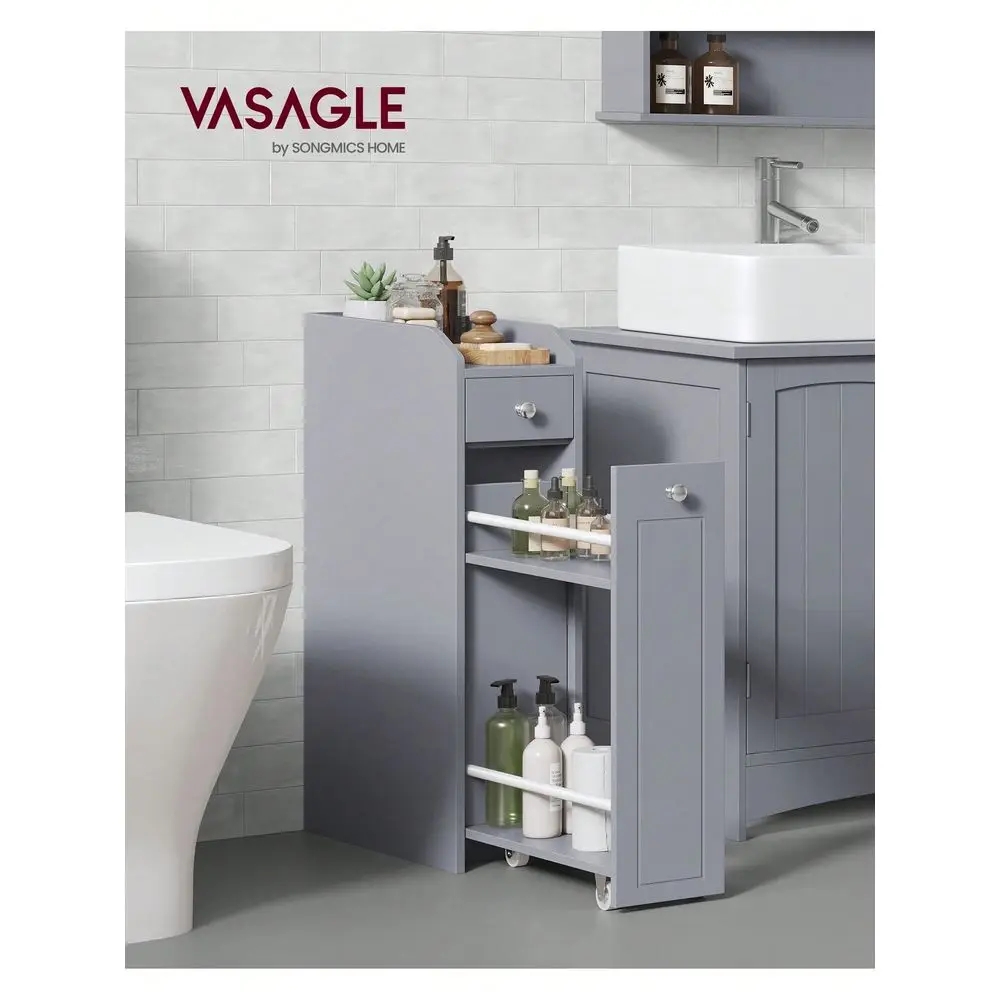 

Small Bathroom Storage Cabinet, Slim Bathroom Storage Organizer, Toilet Paper Holder With Storage, Toilet Paper Storage Cabinet