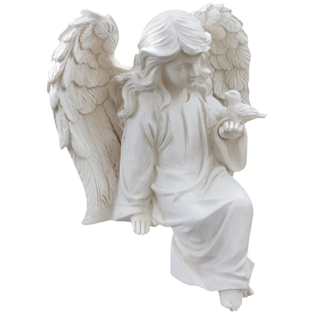 

Small Resin Angel Statue Decorative Home Garden Sculpture for Tabletop Shelf Desk Indoor Outdoor Decoration Art