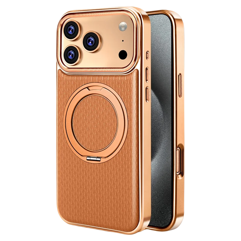 

Premium Leather 360 Rotating Stand Case for iPhone 17 Air 16 15 14 Plus 13 Pro Max High-Quality Magnetic Closure Business Nobel