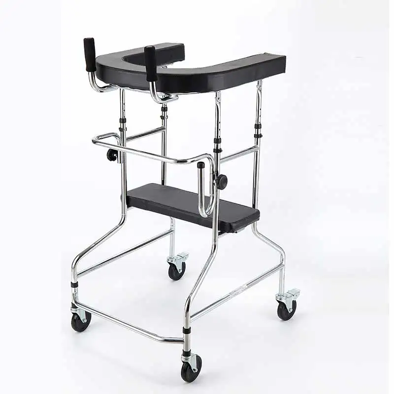 High Quality Hot Sale Adult Walker Aid Hemiplegia Walker Standing Frame With Wheels