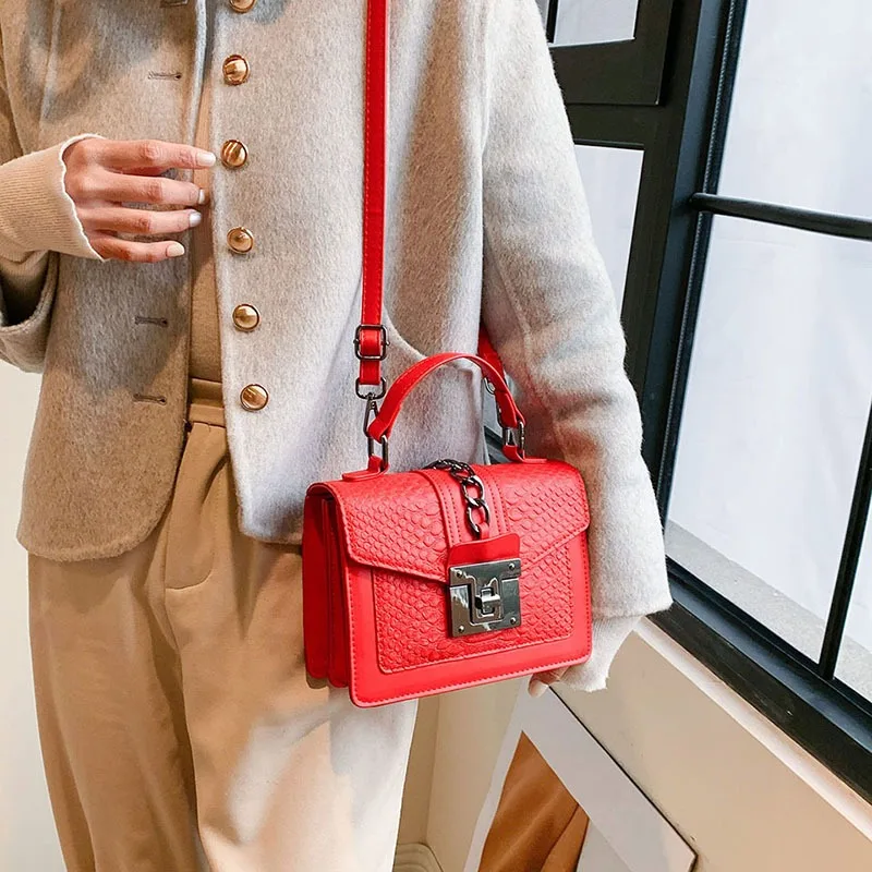 New 2024 Alligator Pattern Handbag Ladies Fashion Small Simple Shoulder Bag Vintage Strap Messenger Bags Wallet For Women