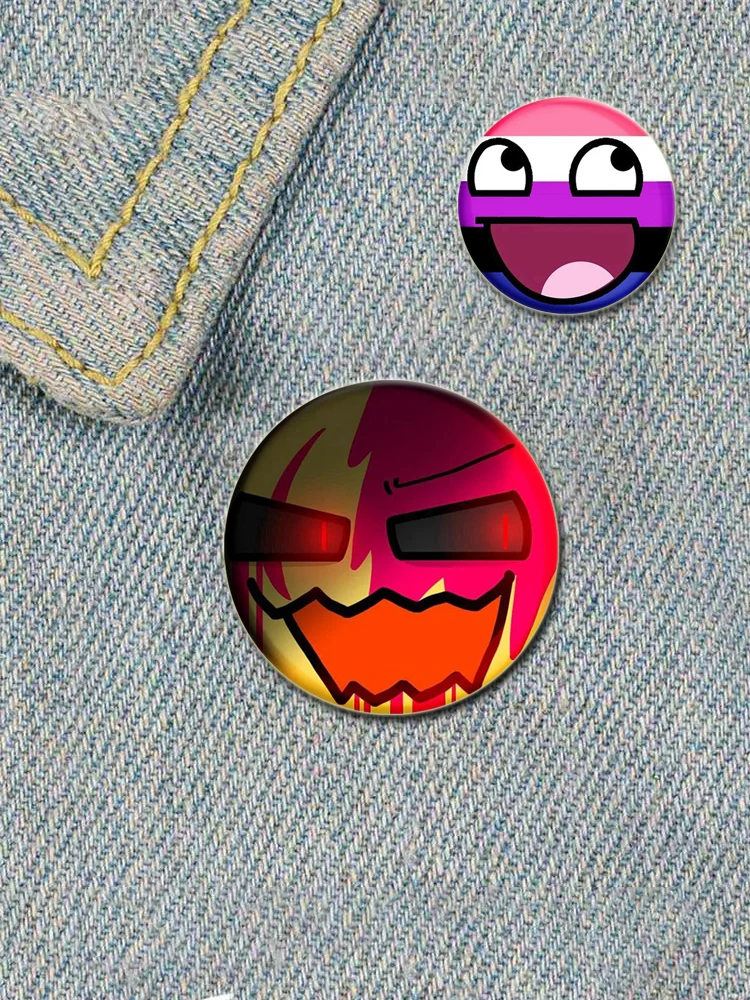 58/44/32 مللي متر الإبداعية ملحمة الوجه شارة لينة زر دبوس مضحك ملحمة الوجه ميمي بروش ل طوق ظهره قبعة الديكور الهدايا #5