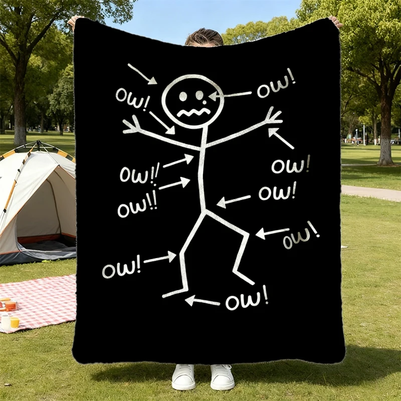 Humorous Chronic Pain Awareness Flannel Blanket for Summer Flannel Throw