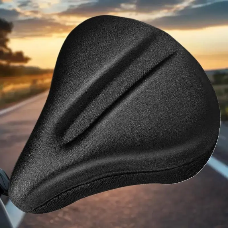 1 Piece Cycling Riding DIY Accessories Exercise Bike Seat Gel Cushion Cover For Large Wide Bicycle  Pad view 2