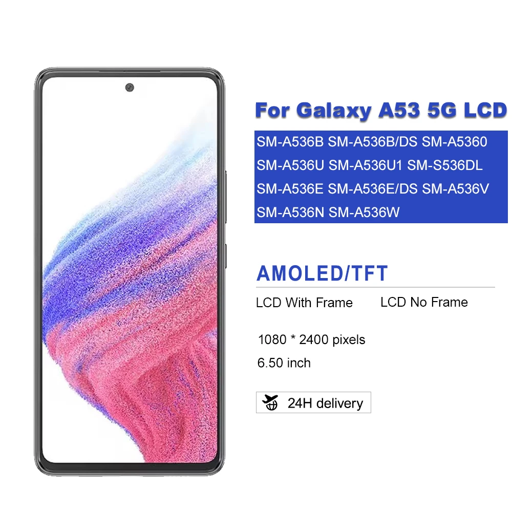 Super AMOLED LCD Display For Samsung A53 5G LCD Screen Touch Digitizer Assembly Replacement For Galaxy A53 5G A536B LCD Display