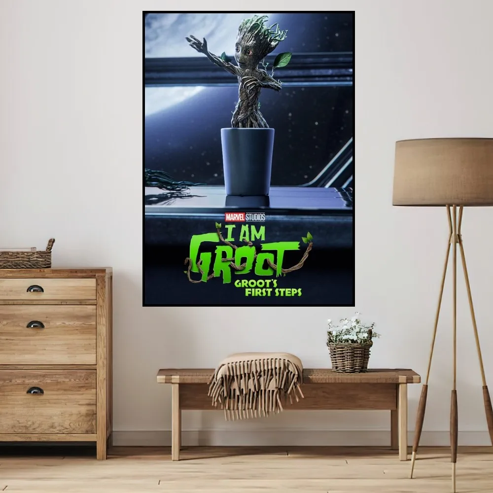 MINISO M-Marvel Guardians I am Groot P Poster piccole stampe Room Wall Sticker pittura murale camera da letto Living Office