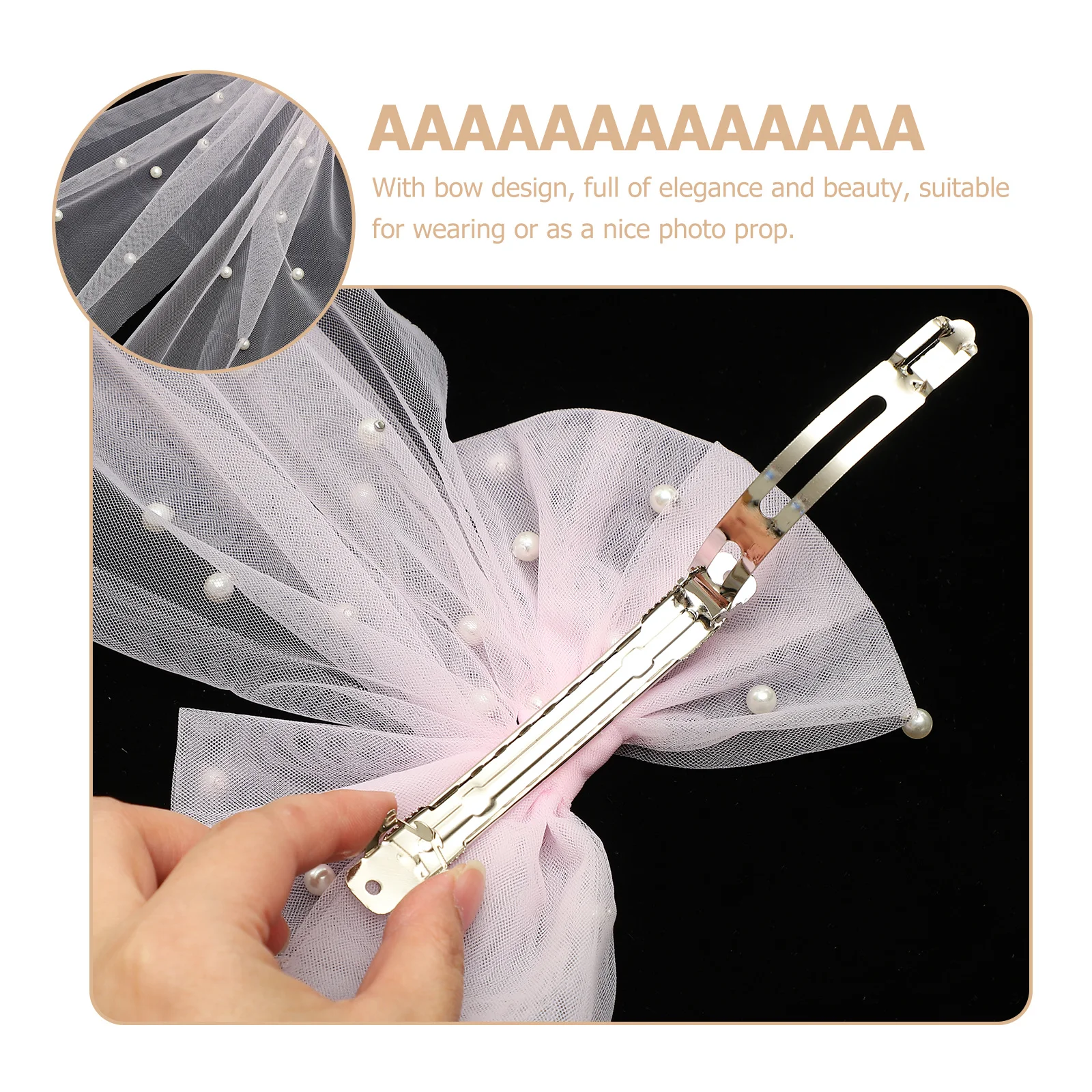 

Pearl Bow Hair Clip Elegant Bridal Hair Accessory for Wedding Party Cosplay Decorative Headdress Hold No Slip
