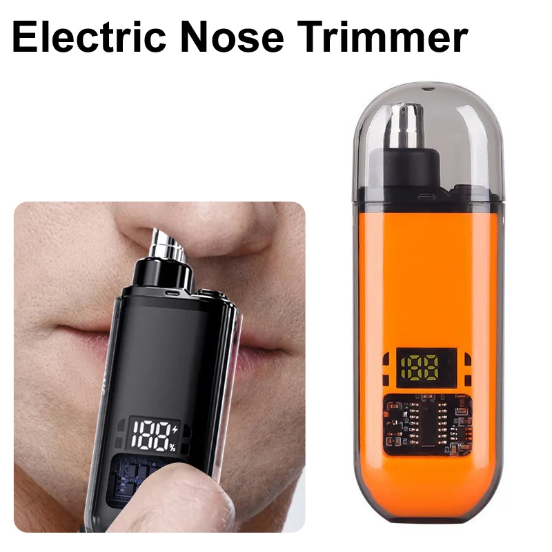Men's Electric Ear Nose Hair Trimmer Portable Trimmer removal For IPX7 Digital USB TYPEC Charging Rechargeable Mini Pocket Man t