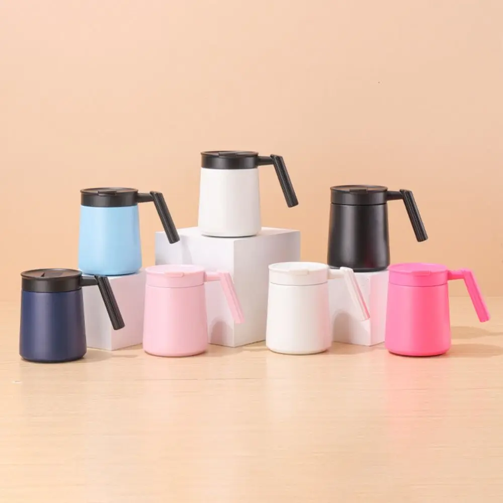 

Thermos Cup Solid Color Insulated Coffee Mug Simple Leakproof Water Bottle Portable Non-slip Stainless Steel Cup Milk Powder