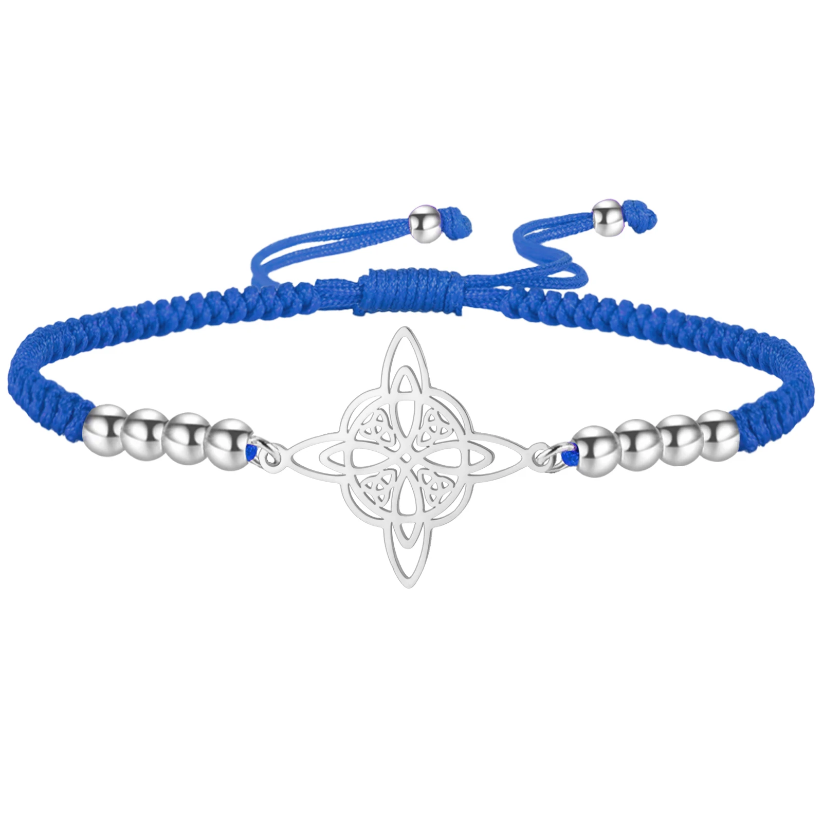 Kkjoy Hexenknoten-Armband mit keltischem vierzackigen Stern, Edelstahl, Wicca-Armband, okkultes Amulett, Charms, Schmuck, Geschenk für Frauen – Detail 10