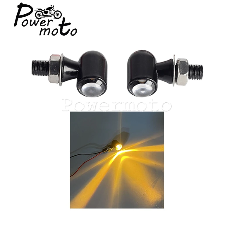 Universal Motorcycle LED Turn Signals Light 8mm Bolt Mini Bullet Moto Amber Flashing Lights Indicator For Harley Sportster XL