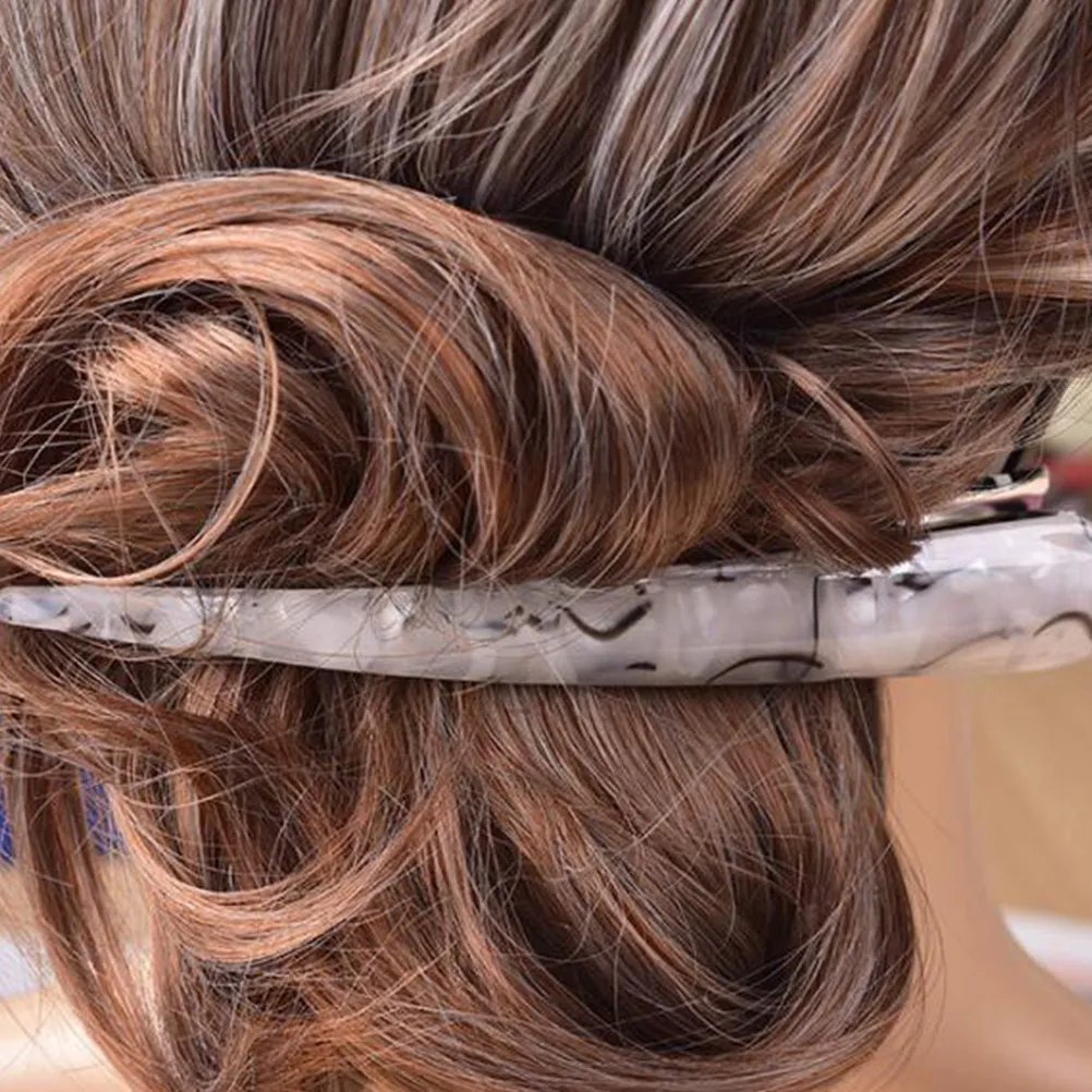 6pcs Ox Horn Hairpin Design Durable Large Clips For Women Mixed Color Ponytail Clip Hair Clips For Girls Travel Essential Hair