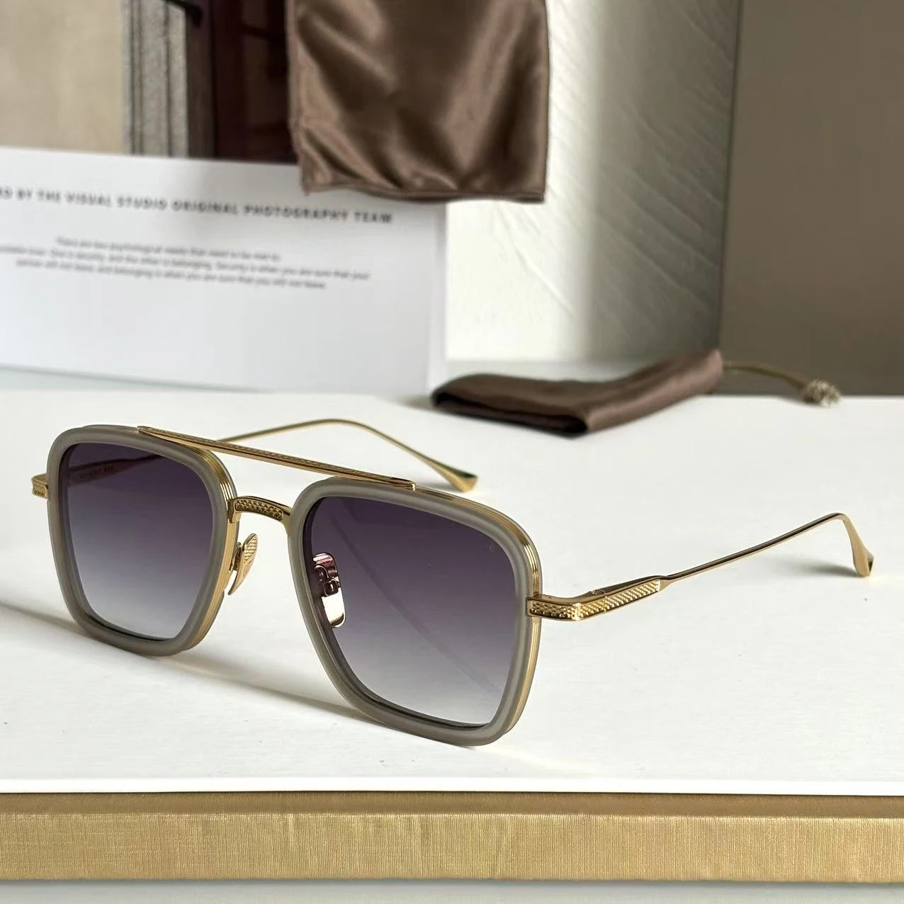 DT FLIGHT 006 Luxe heren- en dameszonnebril Topkwaliteit 18K Designer Brillen Acetaat UV400