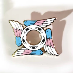 Cartoon Seraph Transgender Pride Ophanim Angel Eyes Enamel Badge Brooch Backpack Collar Lapel Pins Jewelry Brooch Party Gift Pin