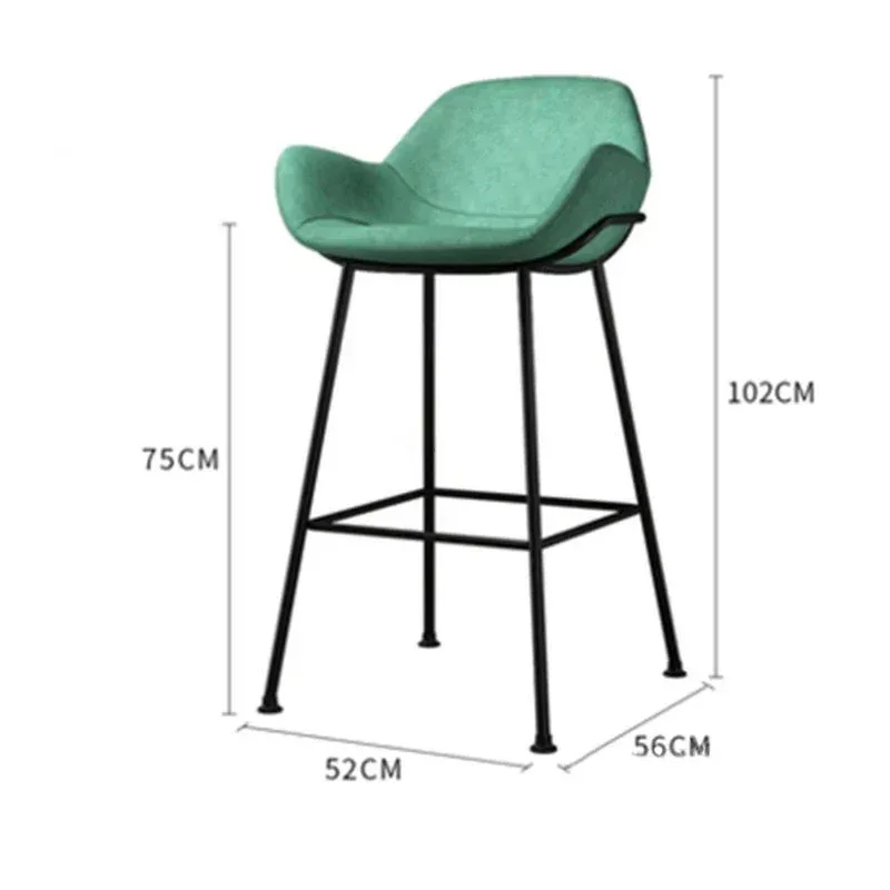 Nordic Black Iron Bar Chairs Creative Backrest Armchair High Chair Modern Simple Bar Stool Home high table Kitchen Bar Chair Z