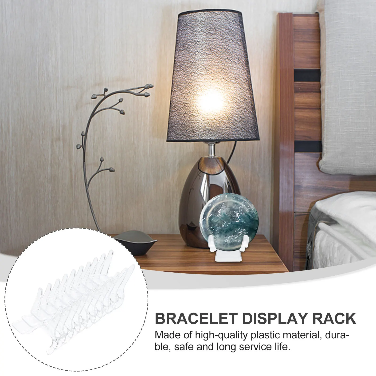 

10pcs Jade Ware Display Stands Transparent Acrylic Bracelet Holder Jewelry Organizer Rack Showcase Storage Display Stand For