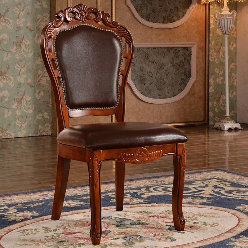 HOT European Style, Dining Chair, American Style, Chair, Home, Backrest, Solid Wood, Retro, Armrest, Hotel, Restaurant