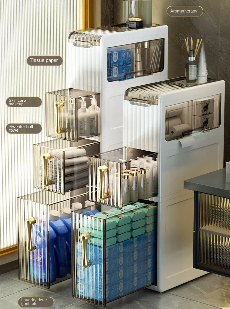 

L Простота, современный щелевой шкаф в роскошной стойке для хранения, ванная комната, туалет, акриловый напольный шкаф для хранения, кухонный ящик-органайзер