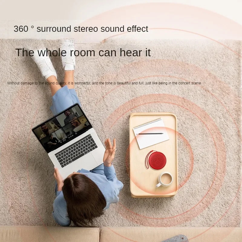 مكبر صوت صغير لاسلكي مع اتصال بلوتوث للهاتف المحمول ومضخم صوت خارجي TWS متصل