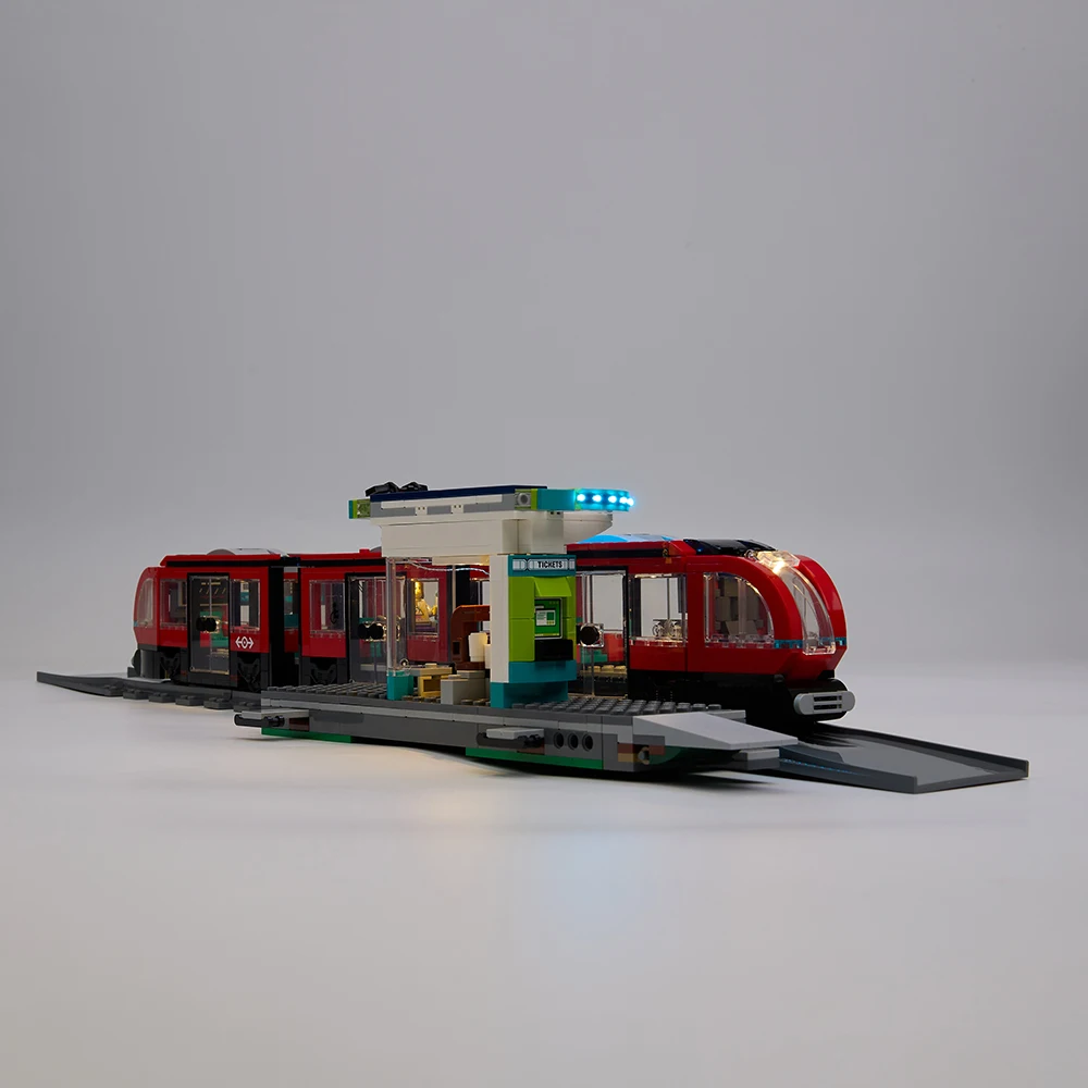 LED Light Kit for Downtown Streetcar and Station 60423 Model Toy Set Not Include Building Blocks