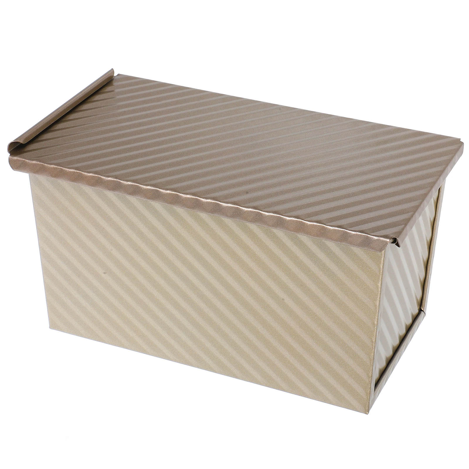 

Corrugated Toast Box Loaf Pan Bread Pans Dough Golden Carbon Steel Mold for Baking