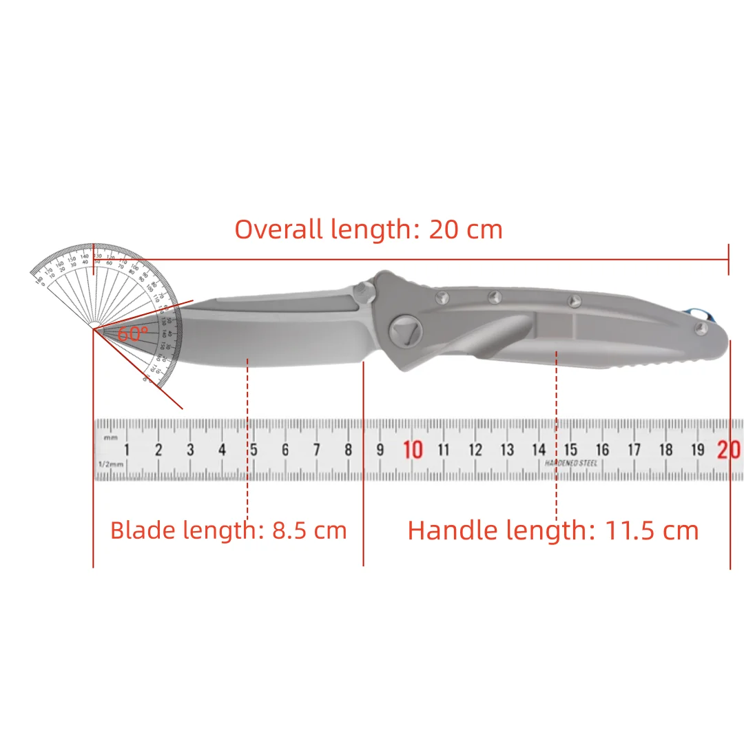 Delta - High-quality folding knife, made of M390 steel, with TCA titanium alloy handle, backpack-style camping knife - view 2