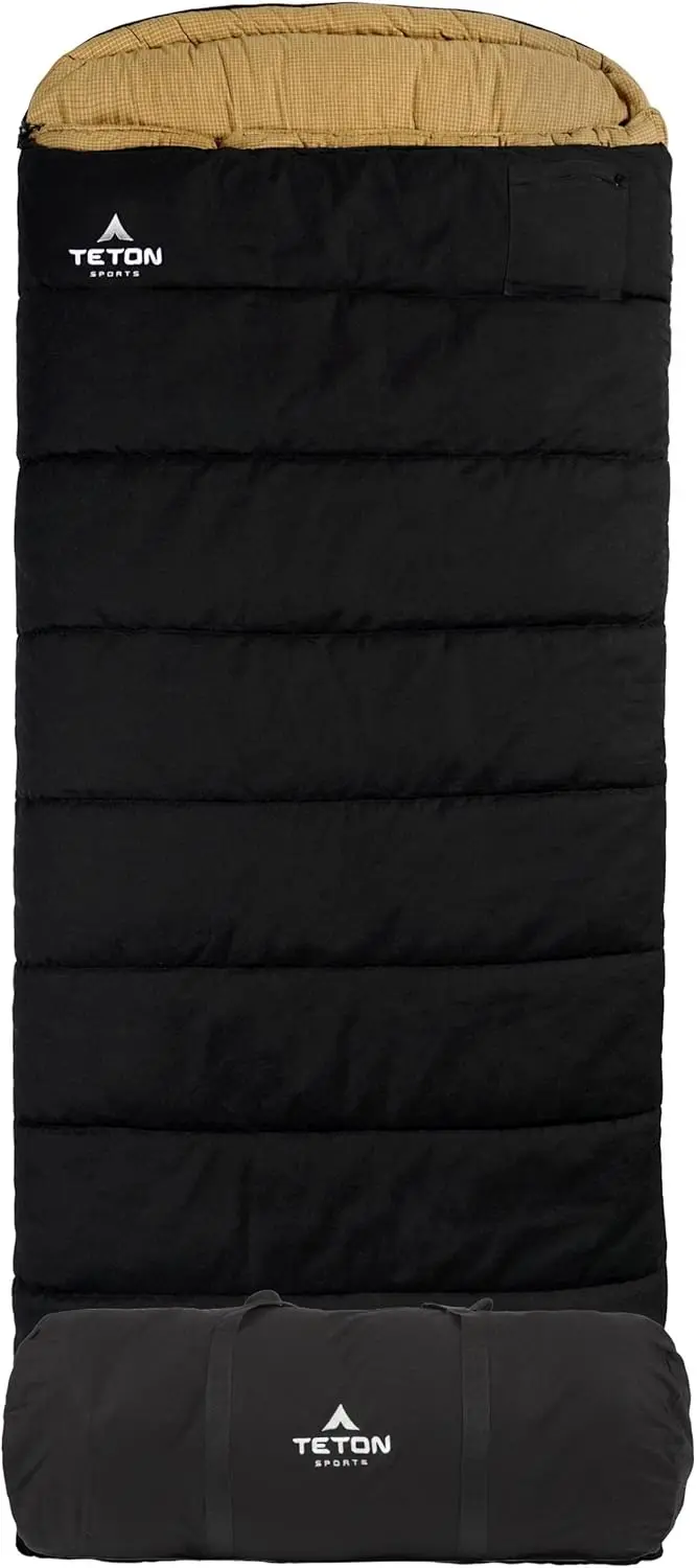 

Canvas Sleeping Bag for Cold Weather Camping and Hunting with Warm Poly-Flannel Lining