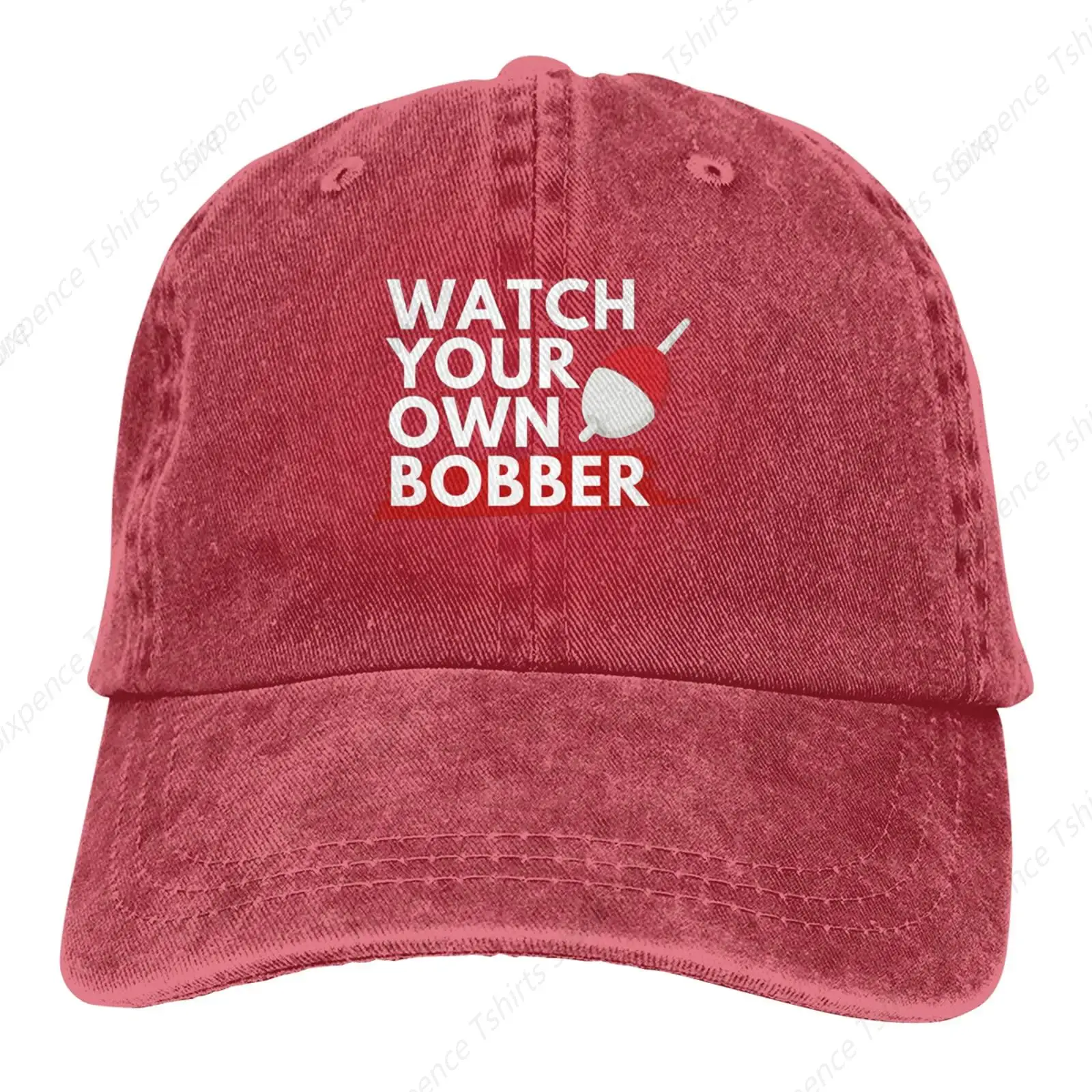 Watch Your Own Bobber Slogan Cowboy Hats Unisex Adjustable Baseball Caps Blue