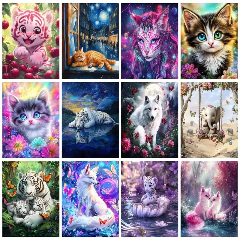 

CHENISTORY DIY Pictures By Number Animal Kits Hand Painted Picture Gift Painting By Numbers Drawing On Canvas Home Decor