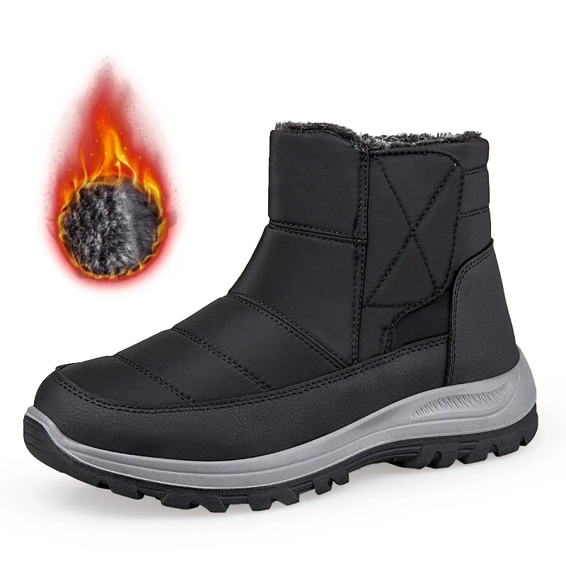 New Winter Men's Boots Snow Boots Thicken Warm Plush Waterproof Non-slip Outdoor Casual Ankle Boots Size 36-46 Men Cotton Shoes