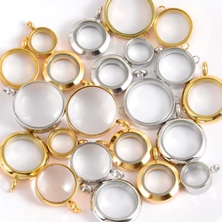 1Pc No Fade Various Styles Glass Medaillon Coin Bezel Pendant Jewelry Materiales Round Living Cremation Ashes Locket Colgantes